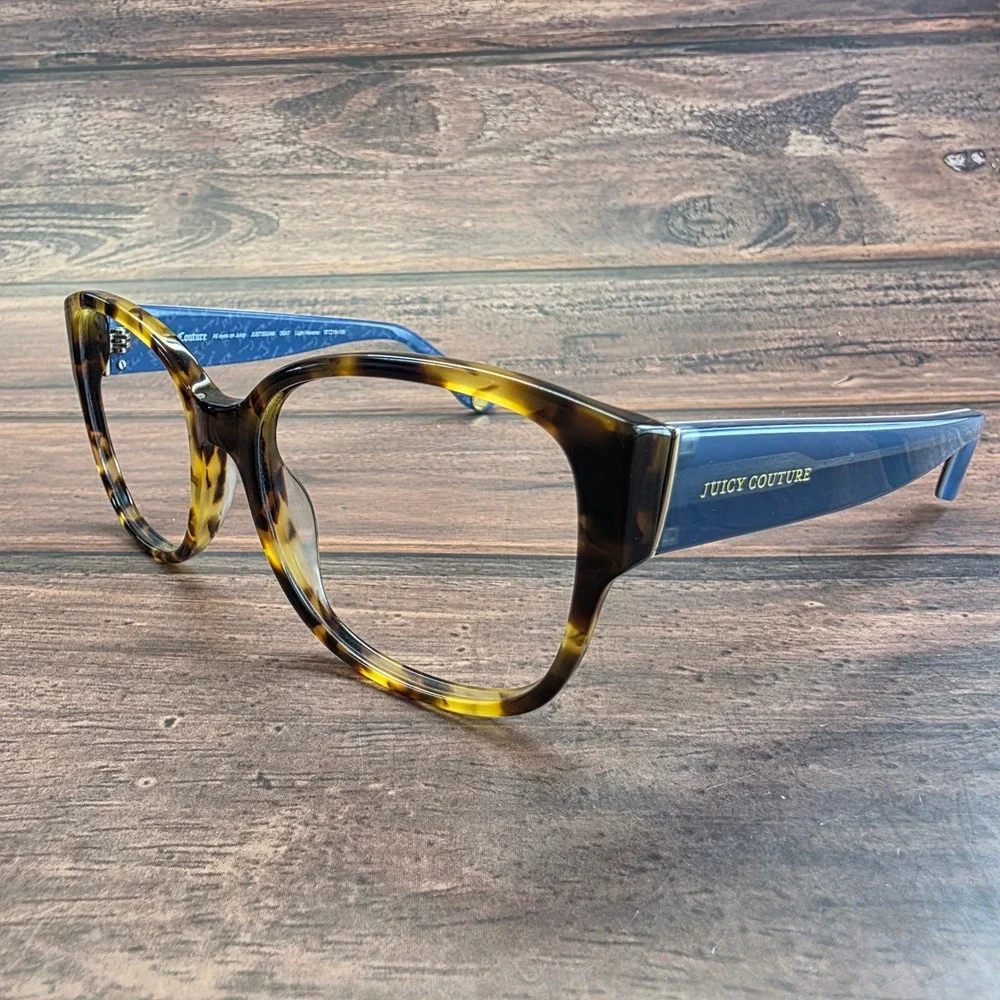 Juicy‎ Couture JU573SSAM Light Havana Tortoise Blue Eyeglasses Frames 57-18-135